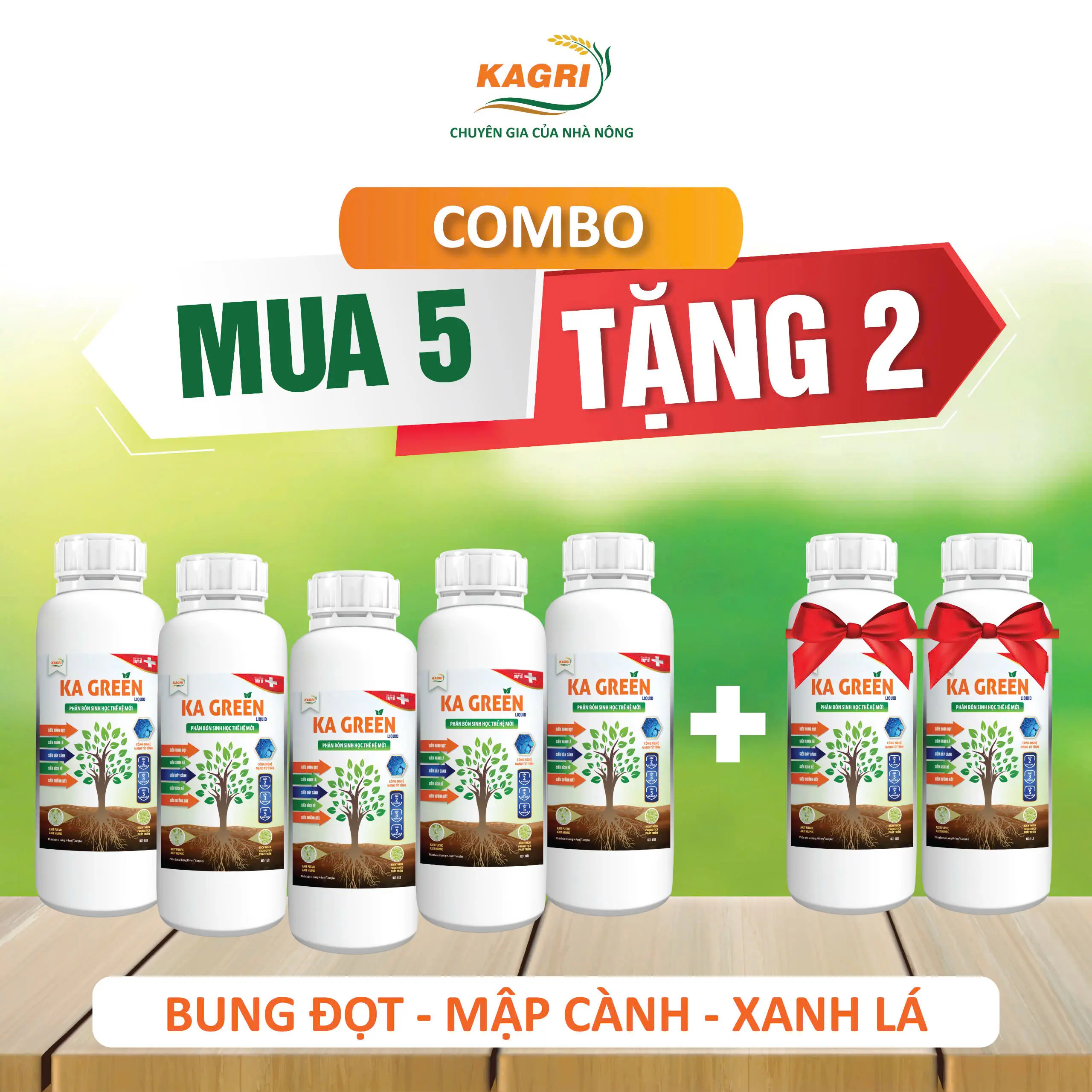[MUA 5 TẶNG 2] KA GREEN - Phân bón sinh học KAGREEN kích rễ, siêu bung đọt, mập cành dày lá, dưỡng đất, phục hồi cây trồng, phun lá tưới gốc