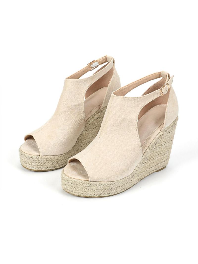 Product Introduction of Women's Fashionable Peep Toe Espadrille Wedges, Casual Comfortable Wedge Shoes for Daily Wear, Lightweight Breathable Shoes for All Seasons 10