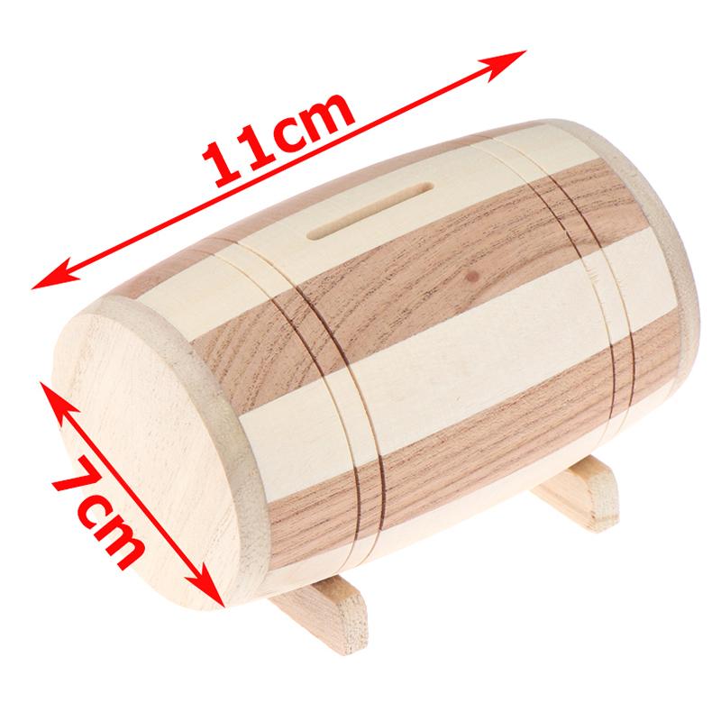 Product Introduction of [MMG]1pc Wooden Money Box Piggy Bank Money Box Savings Wine Barrel Wood Piggy Bank 29
