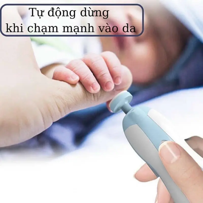 Máy dũa cắt móng tay cho bé, đồ dũa mài móng tay cho trẻ sơ sinh từ 0 tháng không cảm giác đau có đèn 6 đầu mài 2