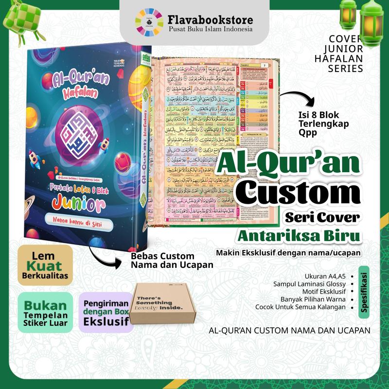 Al-Qur'an Custom Nama Junior - Al-Qur'an Hafalan 8 Blok Full Warna (A5) 0