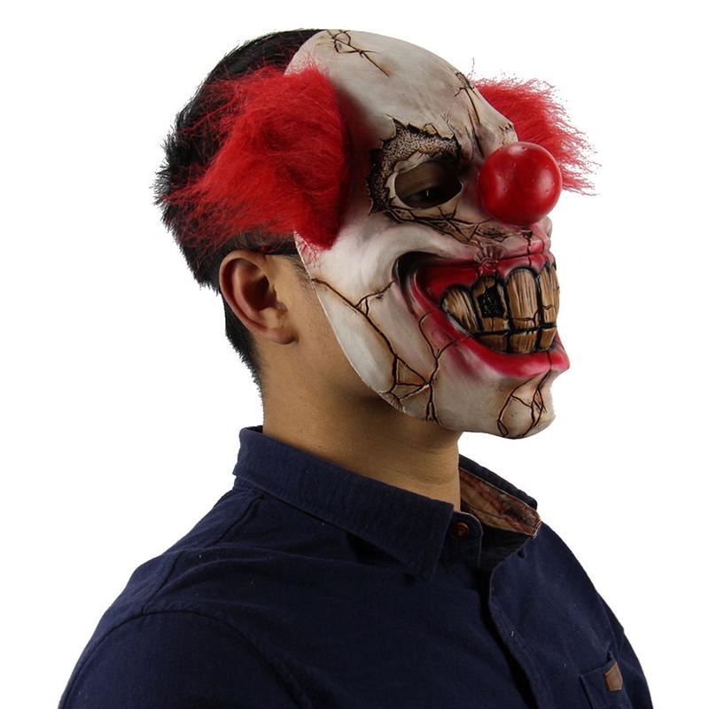 TOF-Mặt Nạ Cao Su Toàn Mặt, Chú Hề Đáng Sợ, Trang Phục Halloween, Ác Quỷ, Đáng Sợ, Tiệc Tùng, Đạo Cụ Kinh Dị 2