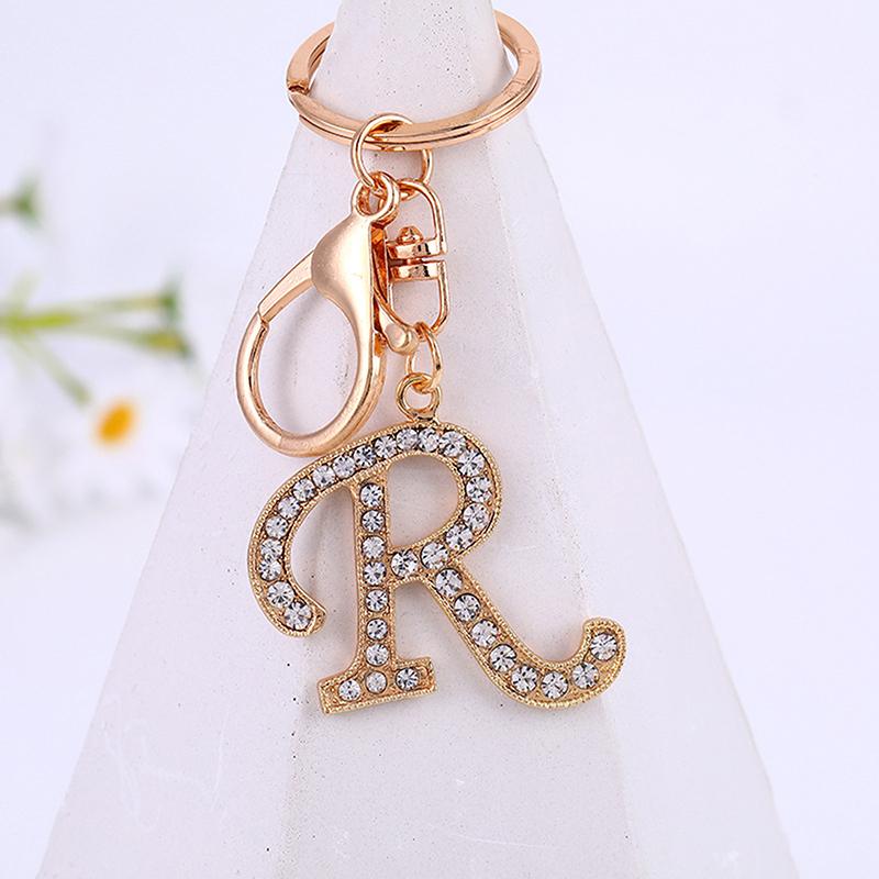 26 Letter Alloy Keychain Charm Key Ring Women Car Key Holder - TikTok ...