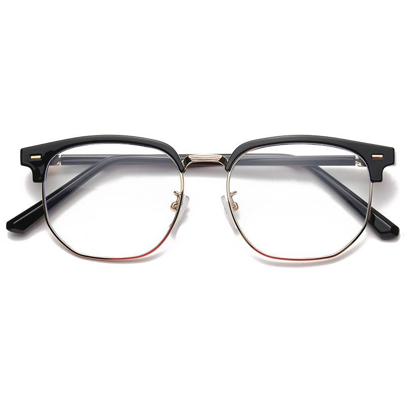 Product Introduction of New Retro Personalized Eyebrow Frame Men's Business Leisure Trend Half Frame Female Anti Blue Light Glasses Plain Glasses for Bare Face 20