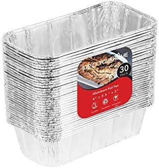 TikTok Shop 1 Lb Aluminum Foil Mini Loaf Pans 30 Pack Disposable Small Loaf Pan 1 Pound Baking Tin Liners to Bake Cakes Bread Loaves and Meat 6 x 3.5 x 2