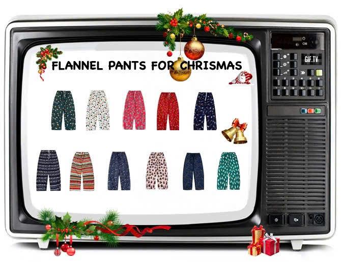 Doris / Quần dài Flannel giáng sinh ống rộng / vải kate không xù lông / form unisex