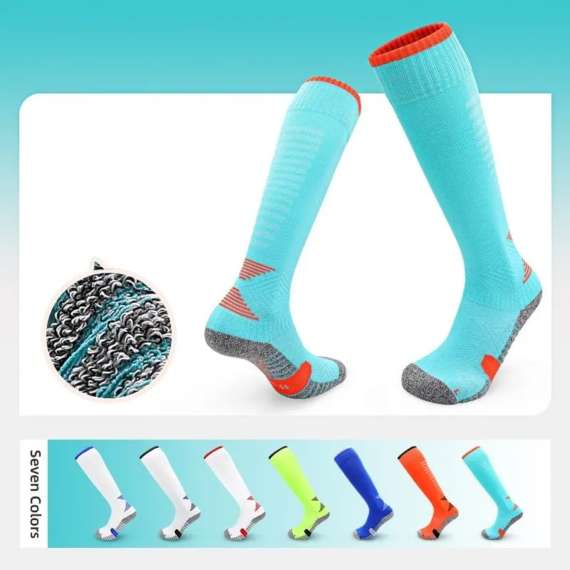 Summer Professional Soccer Socks Men's Long Socks Towel Bottom Ball Socks Children's Non-slip Sweat-absorbing Practical Training Sports Socks
