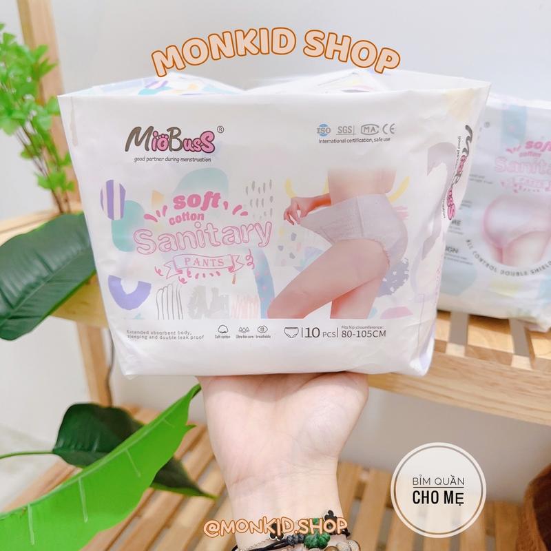 Bịch 10 Miếng Quần Bỉm Miobuss Thấm Hút, Tiện Lợi Cho Mẹ Đi Sinh