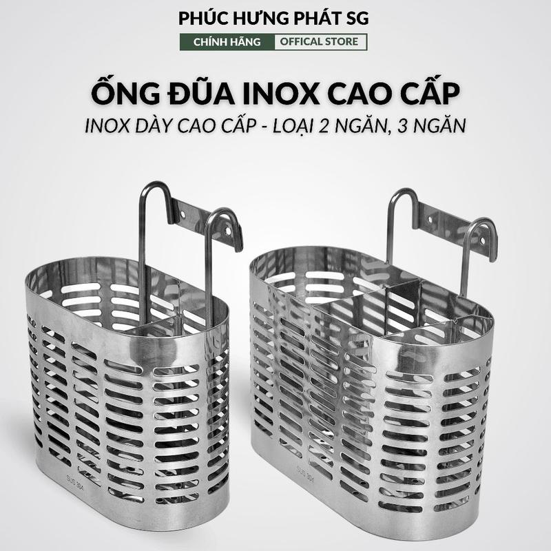 Ống Dày Đựng Đũa Muỗng Giá Để Đũa Thìa Loại 2 và 3 ngăn Inox Kitchen Nhà Bếp