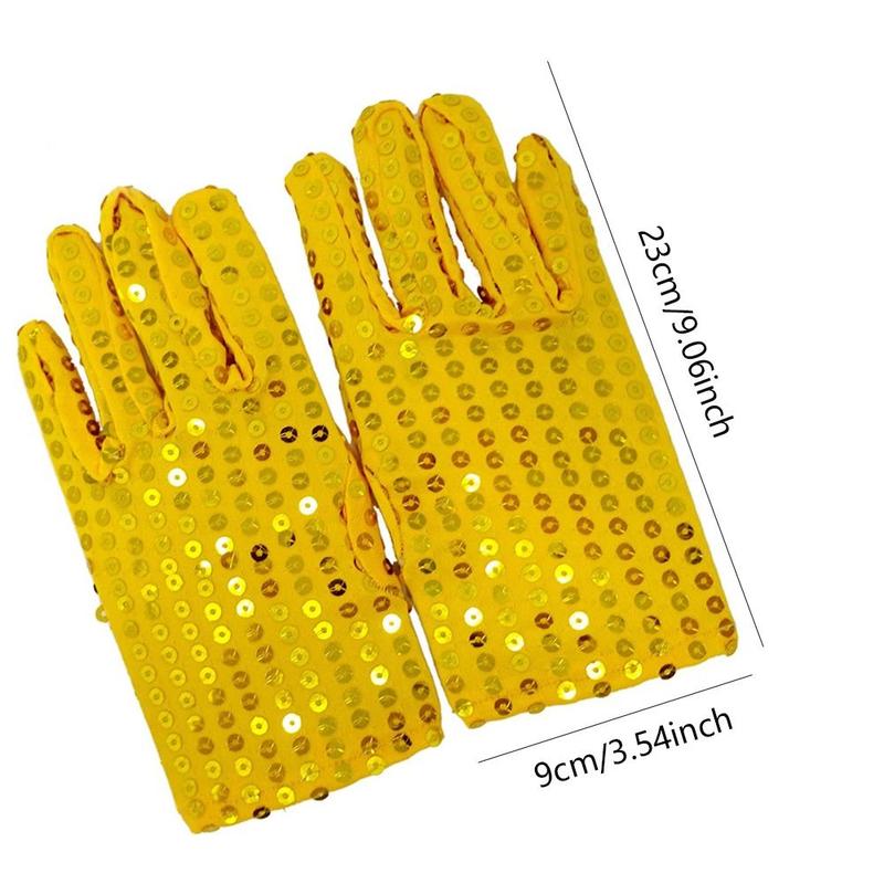 Product Introduction of Black  Red Blue Disco Costume Belly Iatin Dancing Club Handwear Shining Sequins Gloves Performance Mittens Dancing Gloves 9