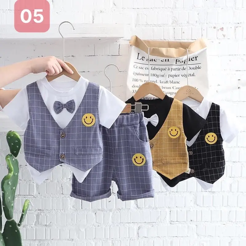 Set Công Tử Cho Bé Trai kiểu dáng Hàn Quốc phong cách sành điệu cho bé, quần ko túi