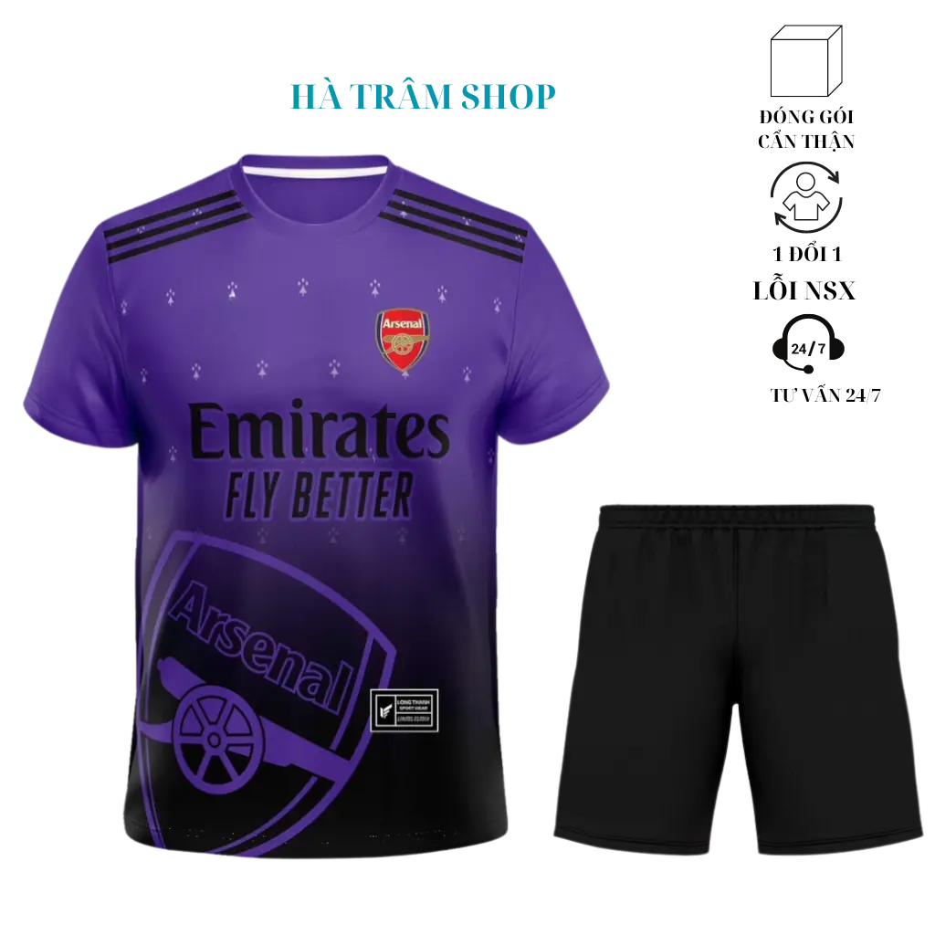 Quần áo thể thao Arsenal - áo đá banh Arsenal vải thun lạnh thấm hút mồ hôi cực tốt Sport