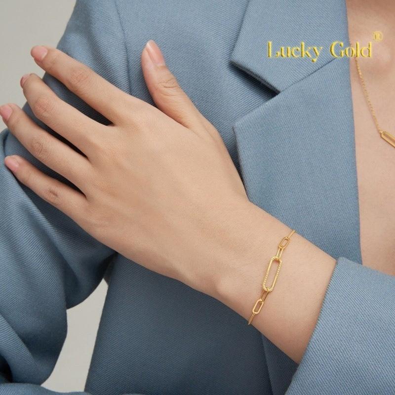 Product Introduction of [Lucky K Gold]  Light Luxury New Five-Ring Bucket Choker Bracelet Women's Simple Bracelet 76