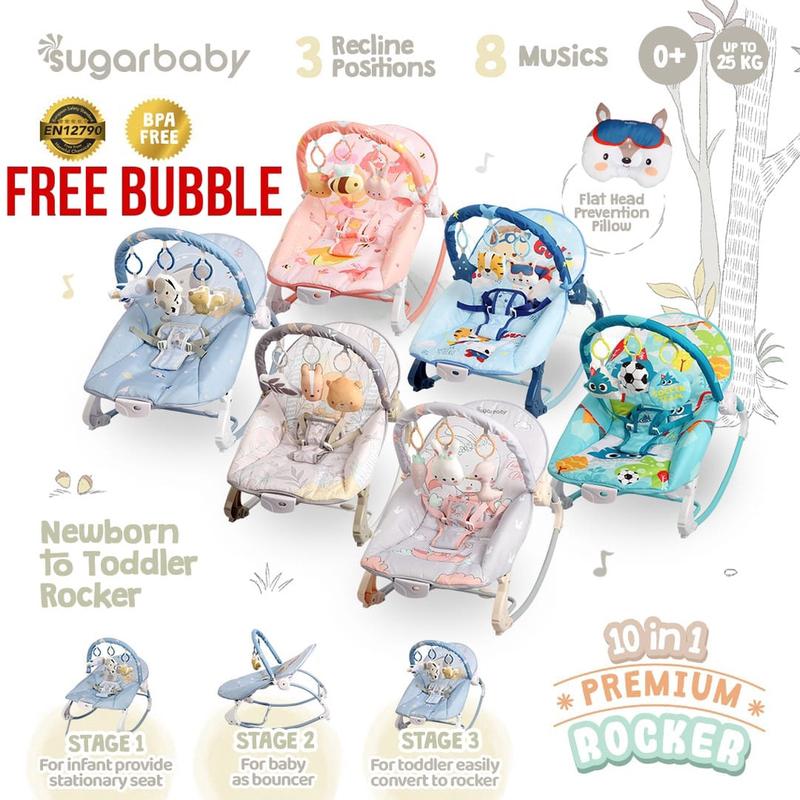 Product Introduction of Bouncer Bayi Sugar Baby 10 In 1 Premium Rocker NEW MOTIF & MY Rocker Sugarbaby Bouncer Kursi Goyang Manual Bayi RZ47 37