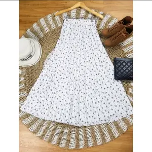 ROK PLISKET PANJANG MOTIF BUNGA JASMINE BAHAN HYGET PREMIUM karet melar nyaman  wanita  kotak  sakura  cewek  hitam  bawahan  belah samping Katun