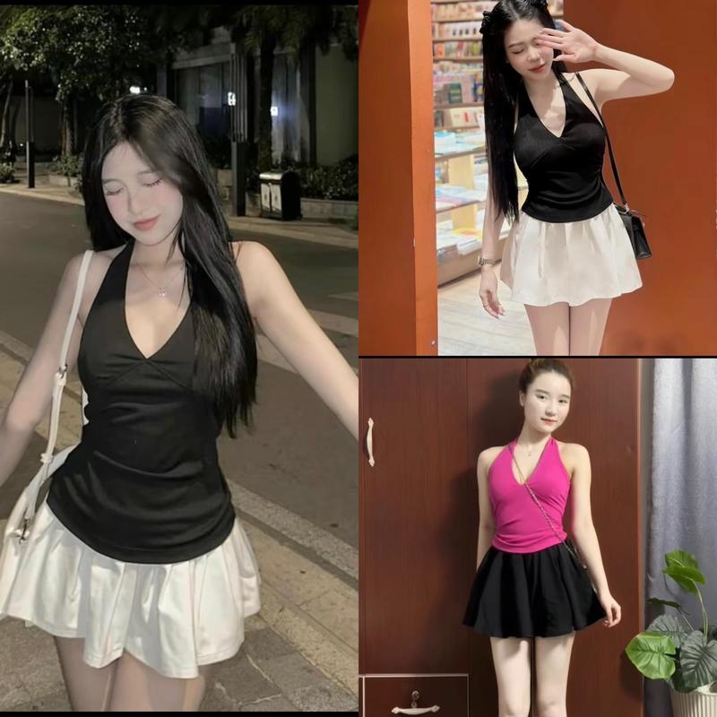 SET HOTGIRL ÁO  YẾM CỘT KÈM CHÂN VÁY XINH XẮN_L309