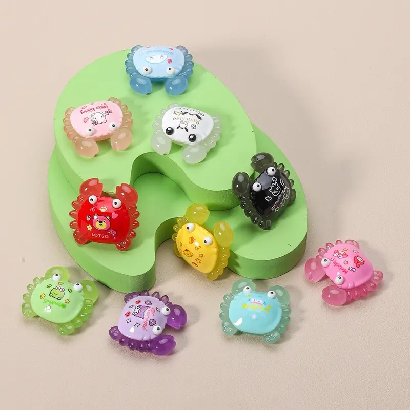 [Khui Live - Tự bóc] Túi mù mô hình cua phát sáng, charm nhỏ xinh Cookie DIY trang trí kẹp tóc, ốp điện thoại xinh xắn 1