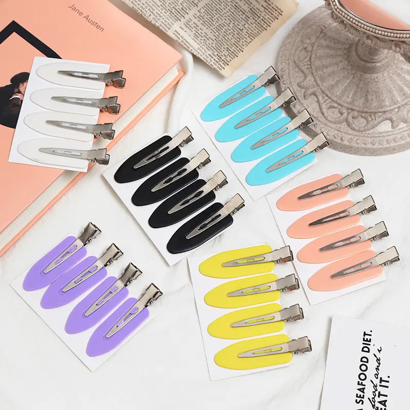 4pcs/set No Crease Basic Hair Clips for Women Girls Hair Styling Makeup No Bend Hairpins Barrettes Fashion Hair Accessories