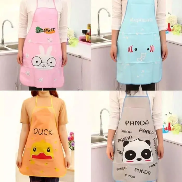 Celemek Masak (ISI 3PCS) Apron Waterproof Anti Air Celemek Karakter R19
