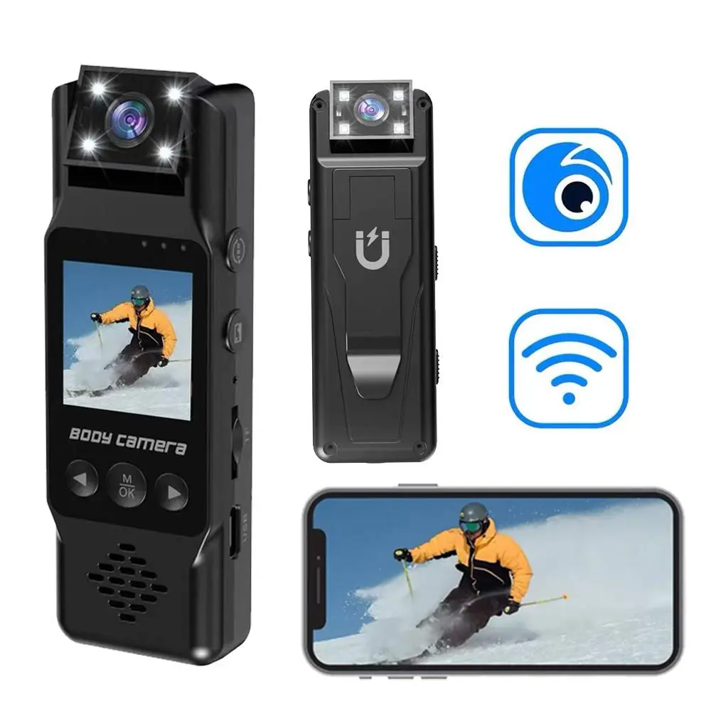 4K Portable Action Camera, 1 Count 1.3 Inch LCD Display Rotating Lens Body Camera with Memory Card, Outdoor Sports Cycling Camera with Audio & Video Recording