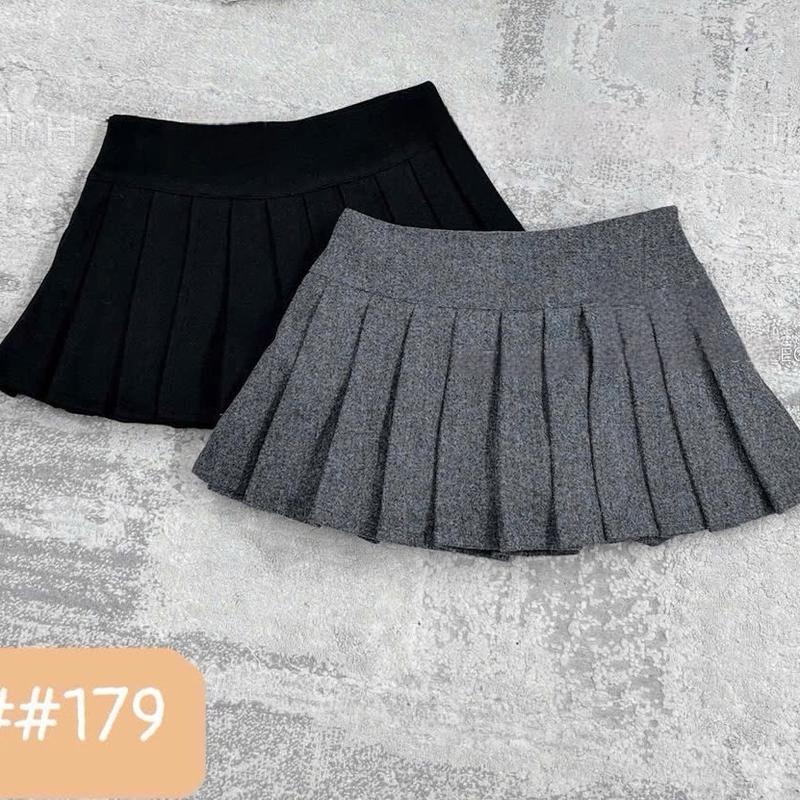  TATTA jeans | QCL1 Chân Váy Xếp Ly To Chất Dạ Xù Cao Cấp Hàng QC #179 #9078  Nữ Women Chân Váy Ngắn 