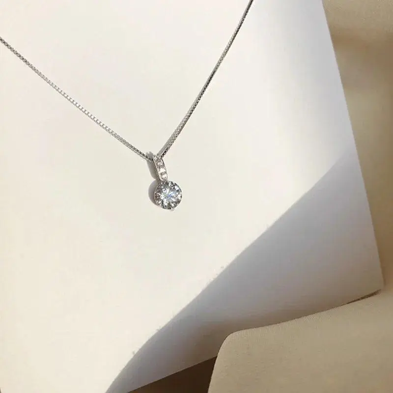 Vòng Cổ Zircon Tròn, Thời Trang, Bạc Sterling 925, Phong Cách Tối Giản, Mặt Dây Chuyền Choker Quyến Rũ, Thích Hợp Cho Bữa Tiệc, Quà Tặng Cho Phụ Nữ, Đồ Trang Sức Tinh Xảo 7