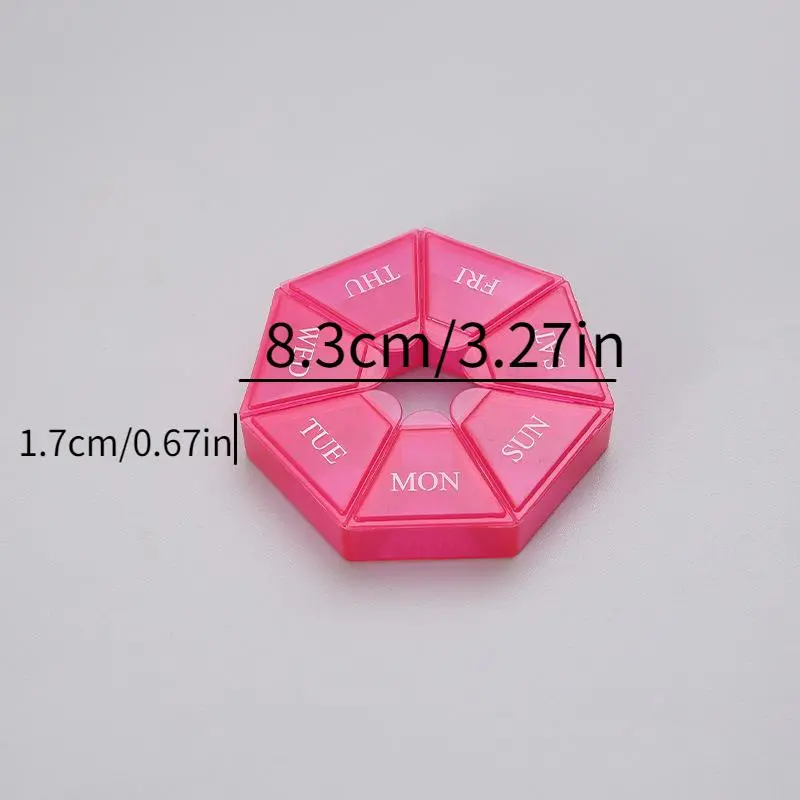 7-compartment Pill Box, 1 Count Random Color Lightweight Mini Portable Pill Container, One-week Pill Box for Travel, Spring Home Accessories, Travel Accessories 1