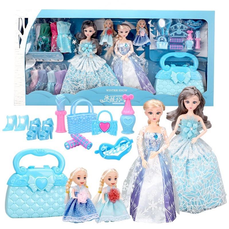 Bộ Búp Bê Cỡ Lớn Barbie Công Chúa Elsa Kèm Nhiều Phụ Kiện - Hộp Quà Tặng Bé Gái - Đồ Chơi, Toy