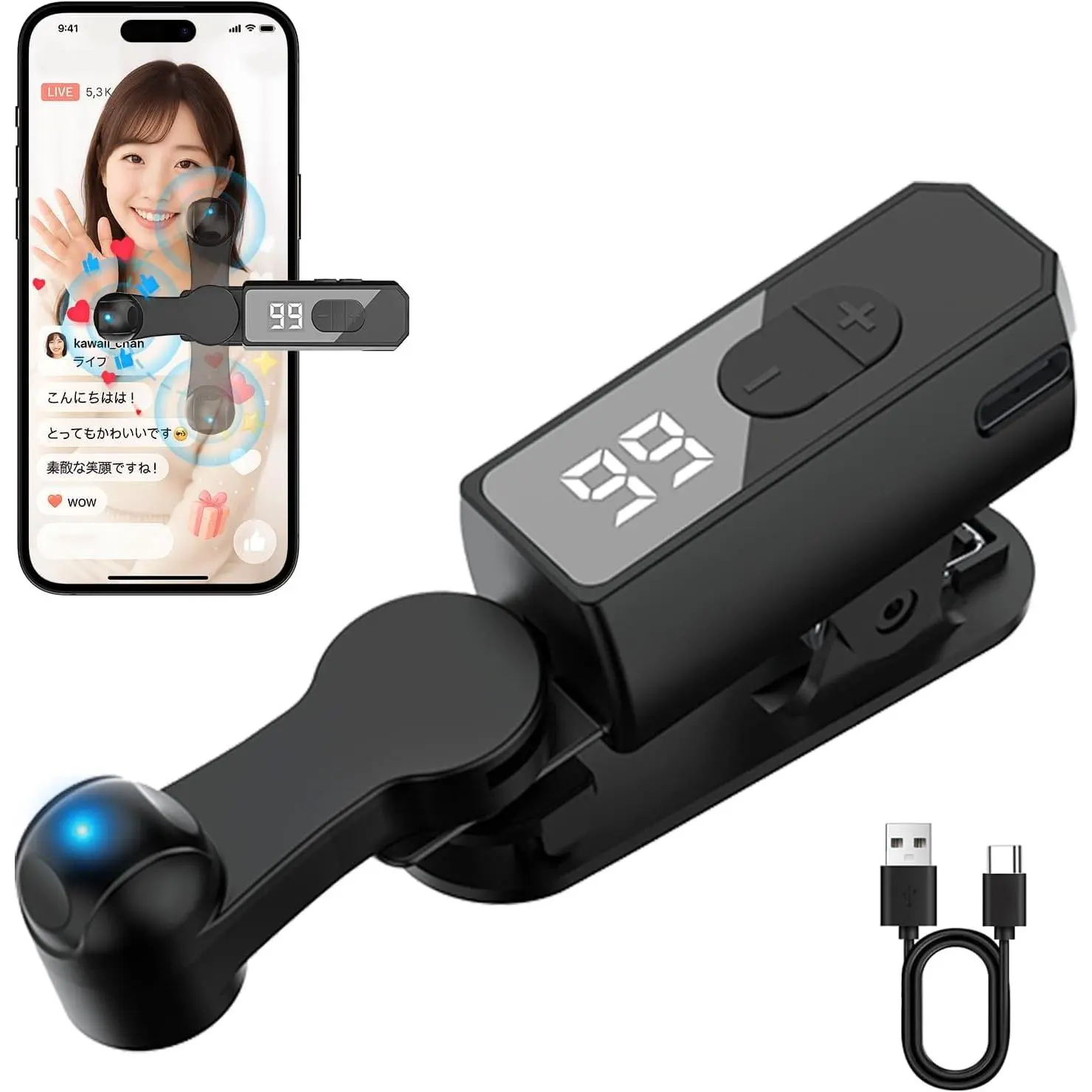 オートクリッカー 充電式 自動タップ機 スマホ 無音【最新コードレス