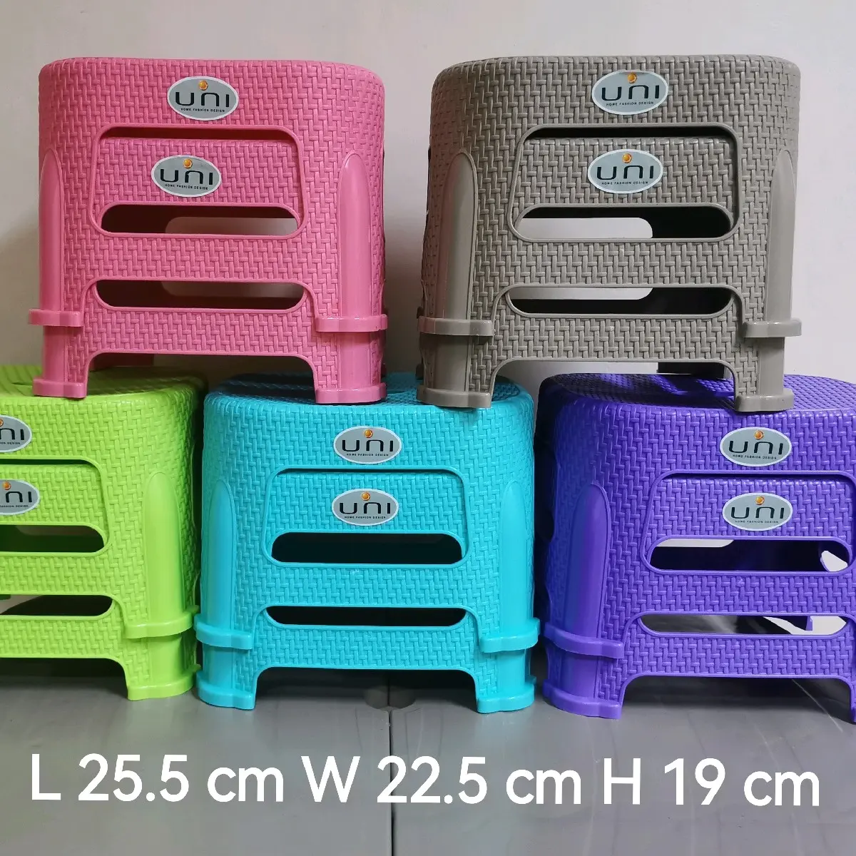 Uniglobal KNITTED design MINI LAUNDRY STOOL# 8033 Accessory Plastic ...