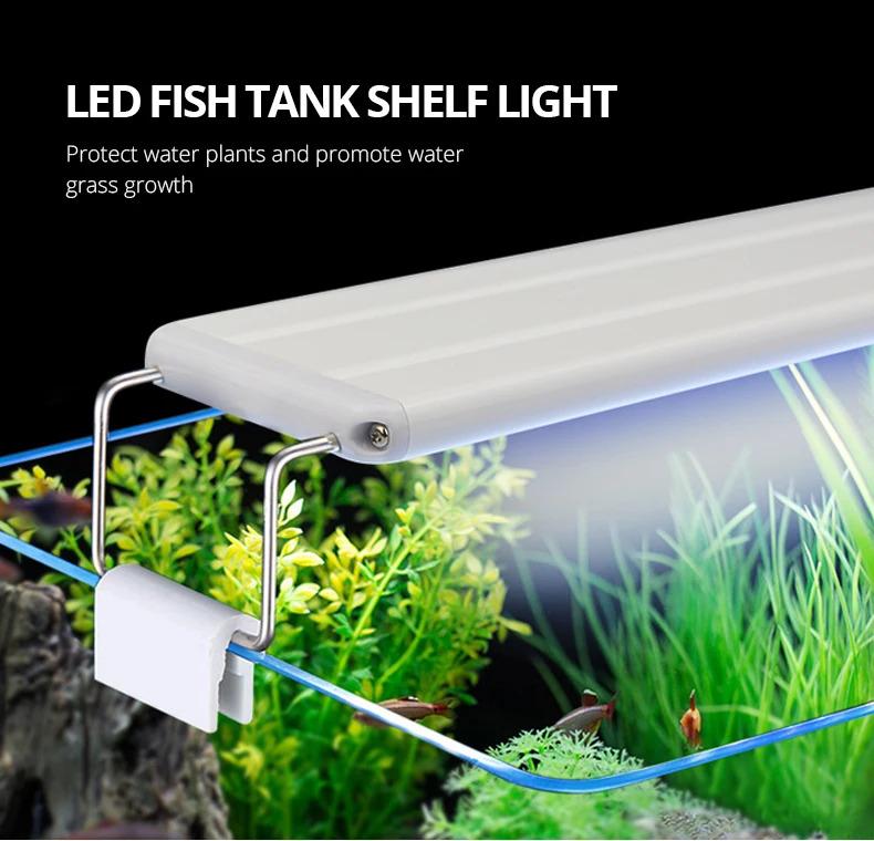 Product Introduction of Aquarium LED Light Super Slim Fish Tank Aquatic Plant Grow Lighting Waterproof Bright Clip Lamp Blue LED 18-72cm for Plants 220V 4