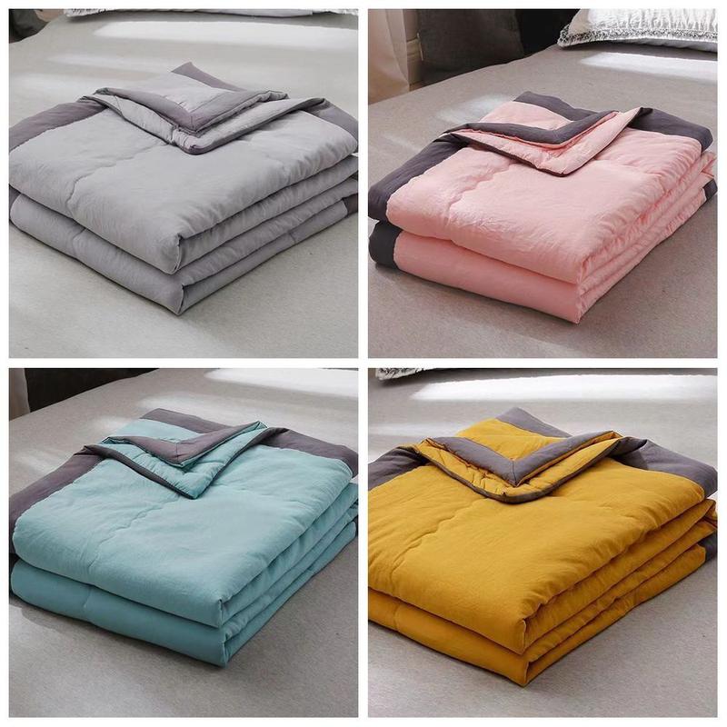 CHENGHUI Store Mới Hai mặt Chăn làm mát Thân thiện với làn da Hiệu ứng lạnh Chăn điều hòa Màu trơn Xuân Hè