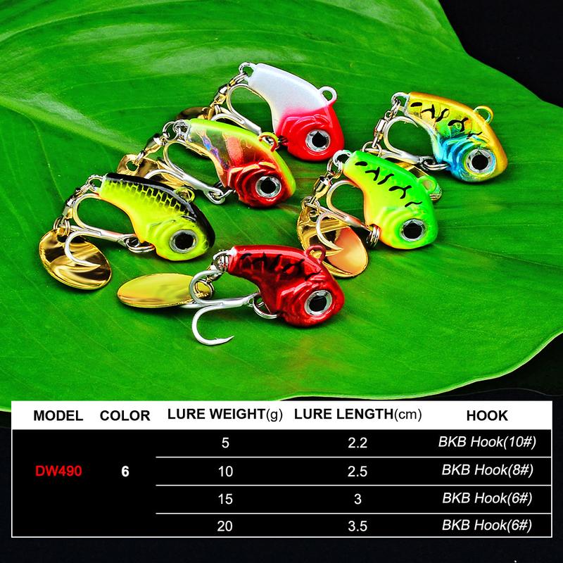 Product Introduction of Quality artificial goat speed saltwater fishing lead jigging metal jig lure5g7g10g14g 20g Rotating Metal Vib Vibration Bait Spinner Spoon Fishing Lure Jig 1