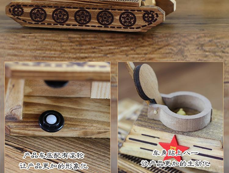 Product Introduction of 【Wooden tank】Simulation Military Model Tank Crafts Wooden Toys 11