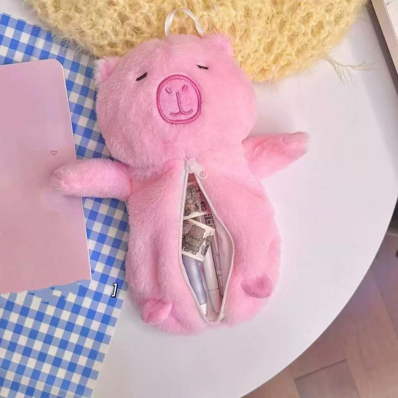 Product Introduction of Creative Plush Pen Bag Large Capacity Multifunctional Pencil Case Capybara Toy Storage Bag Student 21