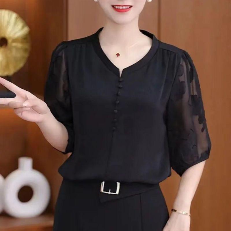 Áo Sơ Mi Nhỏ Phong Cách, Hàng Mới Về Mùa Hè 2024, Áo Cánh Thời Trang, Thanh Lịch Và Rộng Rãi, Bó Sát, Thích Hợp Cho Giới Trẻ, Áo Rộng 0