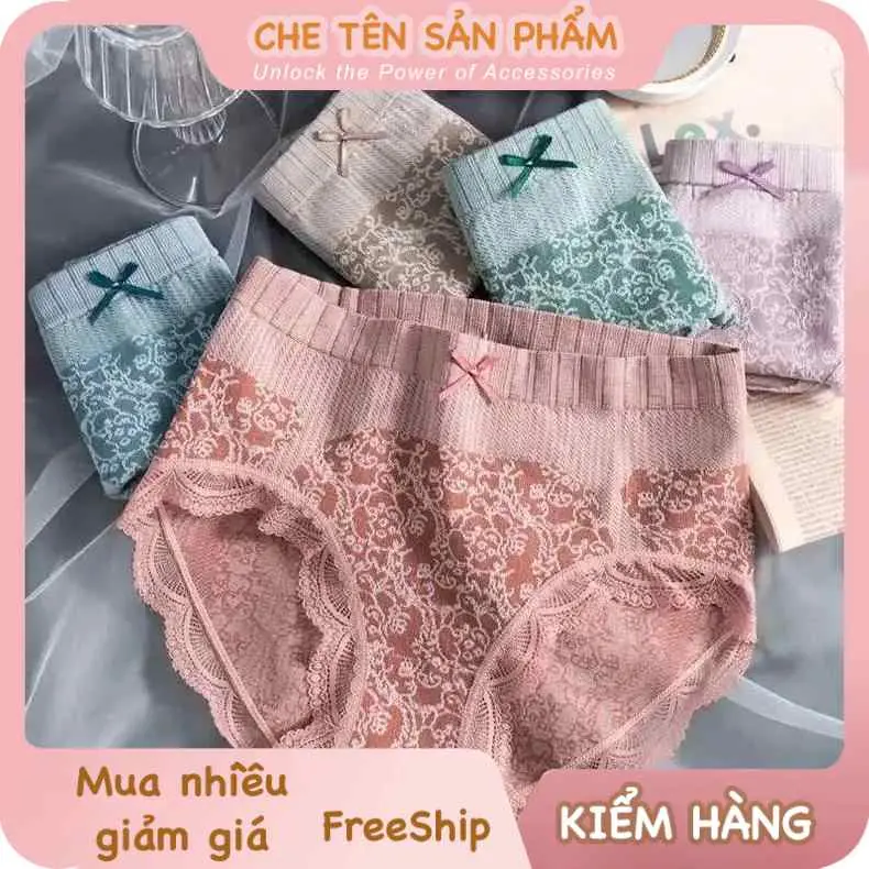 Set 10 quần lót nữ cotton cạp cao, quần lót nữ cap cao thổ cẩm, nâng hông, kháng khuẩn, thoải mái, co giãn - PinkSoul