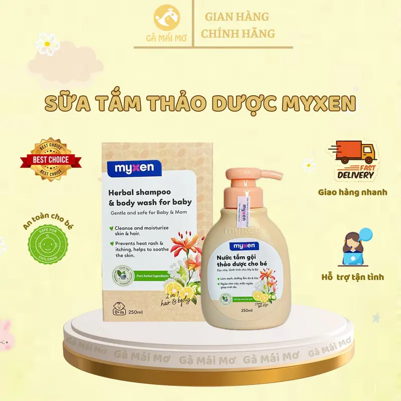 Gamaimo - Nước Tắm Gội Thảo Dược MYXEN an toàn - lành tính cho bé 0