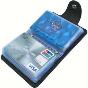Cartera impermeable para tarjetas con 24 ranuras transparentes, 1 unidad de organizador de tarjetas de negocios casual con cierre de presión, Organizador de escritorio para oficina en casa