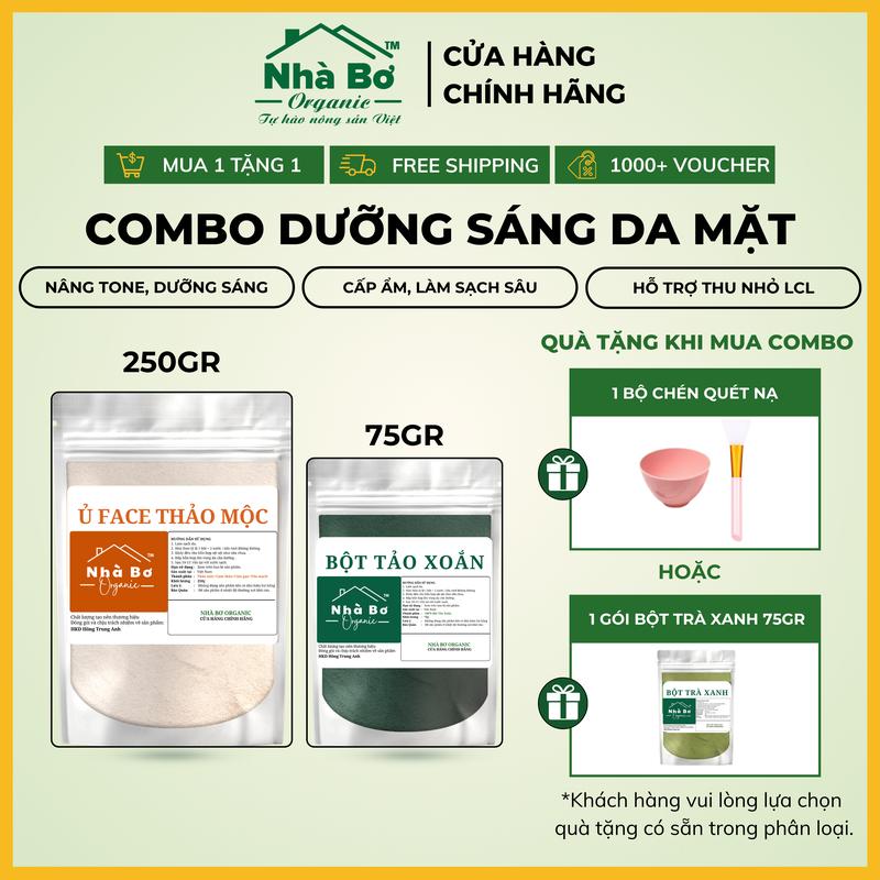 Bột Ủ Face Thảo Mộc 75Gr,250Gr | Nhà Bơ Organic - Dưỡng Trắng Da Mặt, Mờ Thâm Sạm