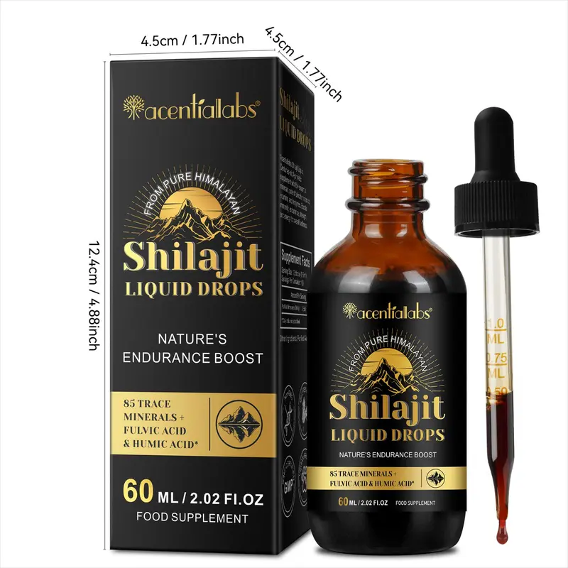 Shilajit Liquid Drops, Natural Body Care Serum for Men & Women, Body Care Kit for Daily Use, Fitness, Korean Skincare, Daily Skincare Routine, Energy Stamina Supplement, Skincare Products 2