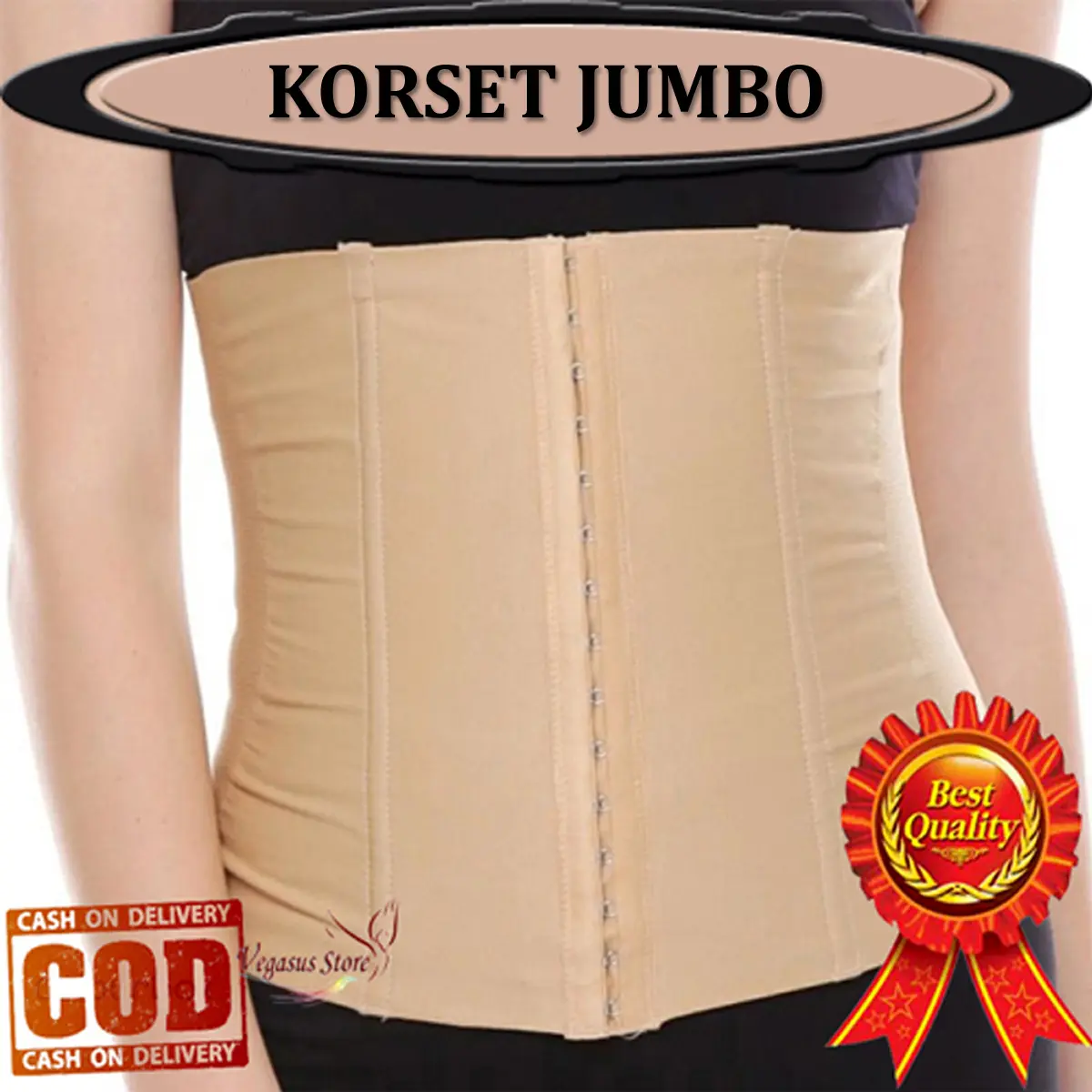 Korset Jumbo Stagen 901B Wanita dengan Pengait - Shapewear Pengencang Perut Pasca Melahirkan Boxer