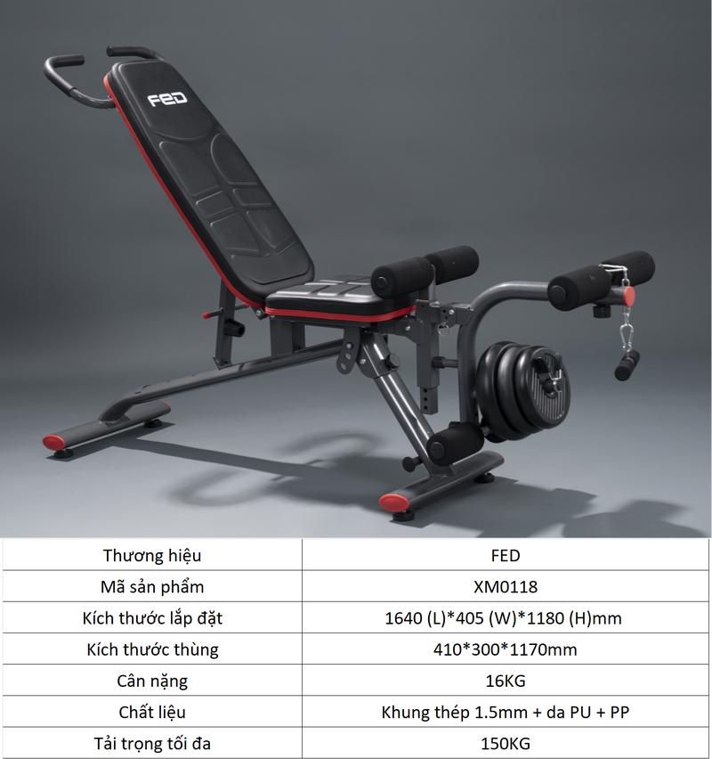 Product Introduction of Ghế tập tạ đa năng FED XM-0118 có đá chân (không bao gồm bánh tạ) 12