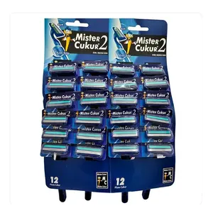 1 Lembar ( Isi 12 PCS) - Alat Cukur Jenggot Kumis 2 Mata Lebih Tajam / Pisau Cukur 2 Mata Pisau / Pisau Cukur 2 Mata Pisau + Aloevera Groming Razor / Alat Pencukur Kumis