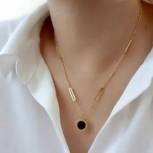 TERBARU Kalung Titanium Bolak Balik Fashion Style Wanita Elegant