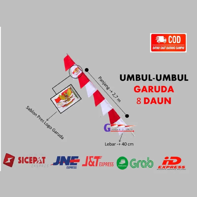 bendera umbul umbul warna isi 20pcs 1