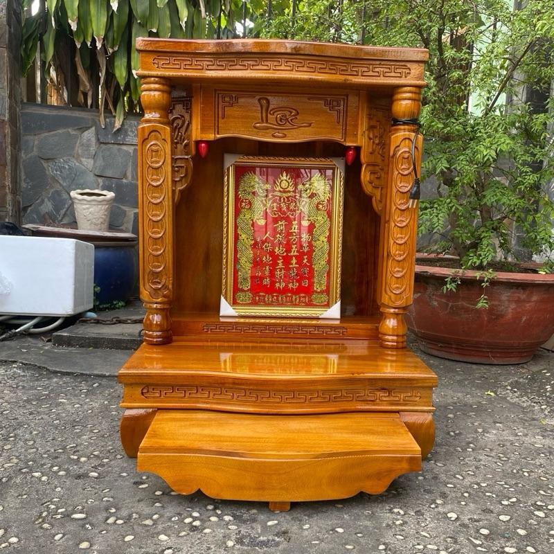 BÁN CHẠY QUANH NĂM_ CỘT TIỀN MÂM CONG Bàn thờ thần tài ông địa gỗ tràm bông vàng tự nhiên cột vuông khắc đồng tiền mâm kéo dày đủ kích thước 48cm 58cm màu nâu đỏ vàng sáng hợp mệnh Thổ mệnh Kim Thổ Giá rẻ tận xưởng Trang Trí Nhà Decor Phòng Tranh