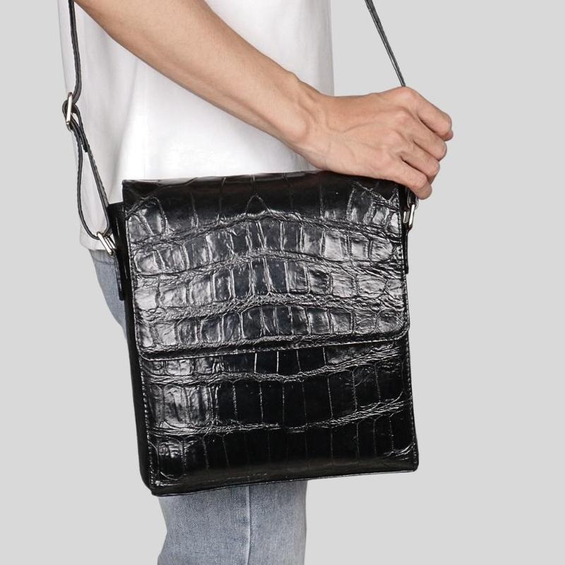 Túi Đeo Chéo Đựng iPad Nam Da Cá Sấu Konavis