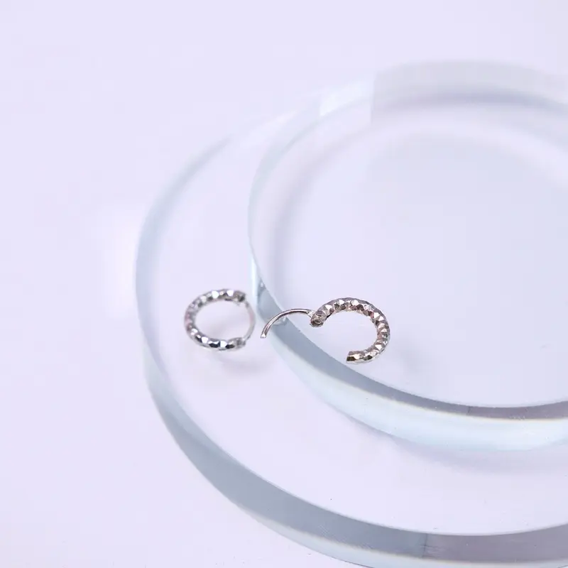 Bông khoen kim tuyến 0.8cm bạc 925 dành cho xỏ khuyên Silvery 1
