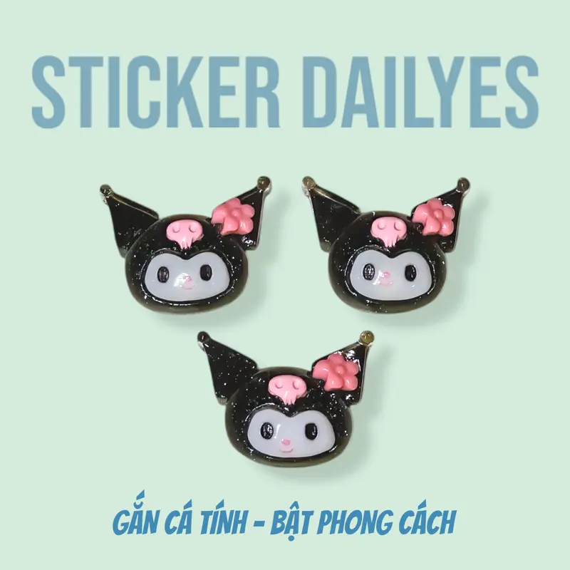 [ Bộ 10 chiếc ] Charm Gắn Dép Kuromi, Sticker Dép Cross, Jibbitz in 3D siêu cute - Sticker Dailyes 7